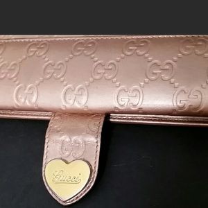 Authentic Gucci Rose Gold Leather Wallet